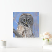 Horloge Carrée Chouette (Maison)