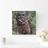 Horloge Carrée Chouette barrée (Maison)