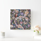 Horloge Carrée Chouette et fleurs, William Morris (Maison)