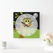 Horloge Carrée Chouette mignonne (Maison)