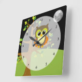 Horloge Carrée Chouette mignonne (Angle)