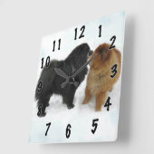 Horloge Carrée Chow-Chow-Liebe (Angle)