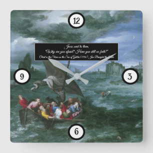 Horloge Carrée Christ dans la tempête