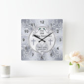 Horloge Carrée Christian, 25 ans de poison anniversaire, (Maison)