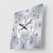 Horloge Carrée Christian, 25 ans de poison anniversaire, (Angle)