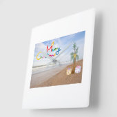 HORLOGE CARRÉE **CHRISTMAS AT THE BEACH** CLOCK (Angle)