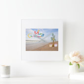 HORLOGE CARRÉE **CHRISTMAS AT THE BEACH** CLOCK (Maison)