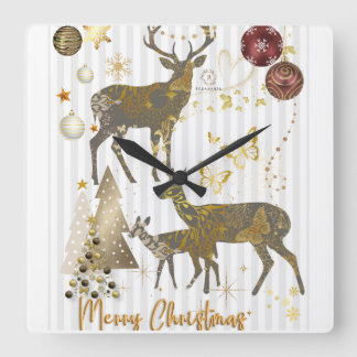 Horloge Carrée Christmas Boganhues Print
