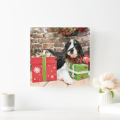Horloge Carrée Christmas - English Springer (Maison)