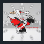 Horloge Carrée Christmas, Whimsical Santa Claus<br><div class="desc">Adva Santa Claus.</div>