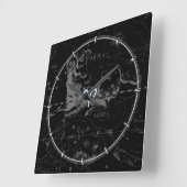 Horloge Carrée Chrome comme Aries Zodiac Connexion Hevelius Black (Angle)