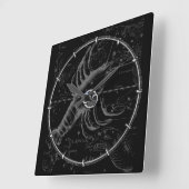 Horloge Carrée Chrome comme Cancer Zodiac Constellation Hevelius (Angle)