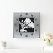 Horloge Carrée Chrome Fighter Wall Clock (Maison)