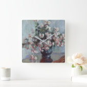 Horloge Carrée Chrysanthèmes (Maison)