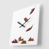 Horloge Carrée Chute des Feuilles (Angle)