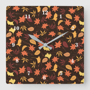 Horloge Carrée Chute des feuilles d'automne