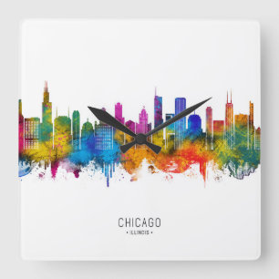 Horloge Carrée Ciel de Chicago Illinois