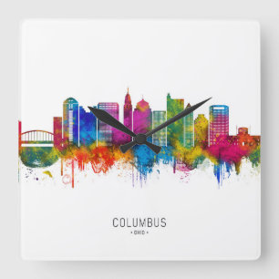 Horloge Carrée Ciel de Columbus Ohio