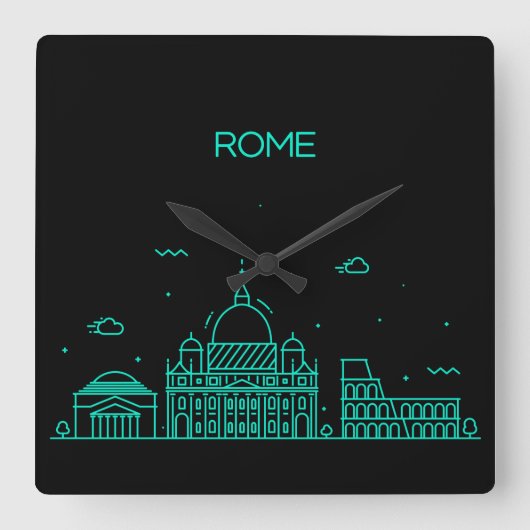 Horloge Carrée Ciel de Rome (Recto)