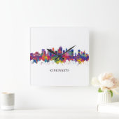 Horloge Carrée Cinnati Ohio Skyline (Maison)