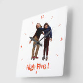 Horloge Carrée Cinq ! (Angle)