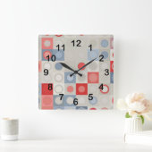 Horloge Carrée Circles pattern (Maison)