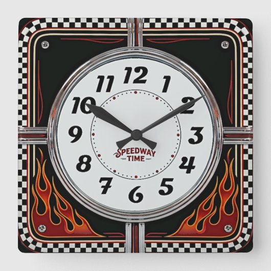 Horloge Carrée Circuit (Recto)