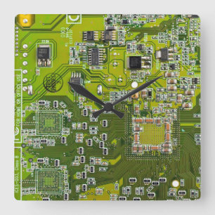 Horloge Carrée Circuit imprimé circuit imprimé circuit vert circu