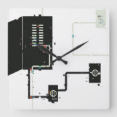 Horloge Carrée Circuits (Recto)