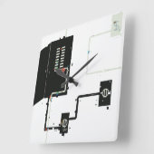 Horloge Carrée Circuits (Angle)