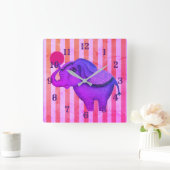 Horloge Carrée Circus Elephant (Maison)