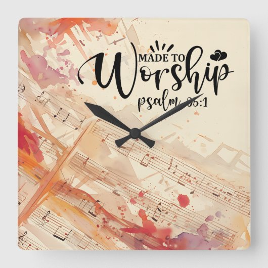 Horloge Carrée Citation chrétienne inspirée faite pour le culte (Recto)