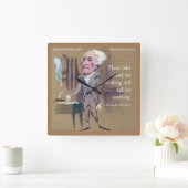 Horloge Carrée Citation d'Alexander Hamilton "Stand For What" (Maison)