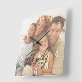 Horloge Carrée Citation de la famille de superposition de texture (Angle)