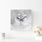 Horloge Carrée Citation de l'arbre de méditation de l'instructeur (Maison)