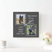 Horloge Carrée Citation de photo stylée Pet Memorial (Maison)