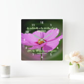 Horloge Carrée Citation Dreams Cosmos Flower Inspirational (Maison)
