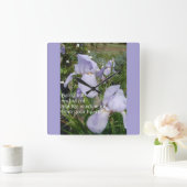 Horloge Carrée Citation inspirante immobile et silencieuse Iris v (Maison)