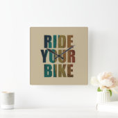 Horloge Carrée Citation motivationnelle VTT (Maison)