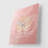 Horloge Carrée Citations de l'instructeur de méditation du Lotus (Angle)