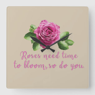 Horloge Carrée Citations drôles sur les roses et l'amour