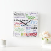 Horloge Carrée Citations Inspirationnelles (Maison)