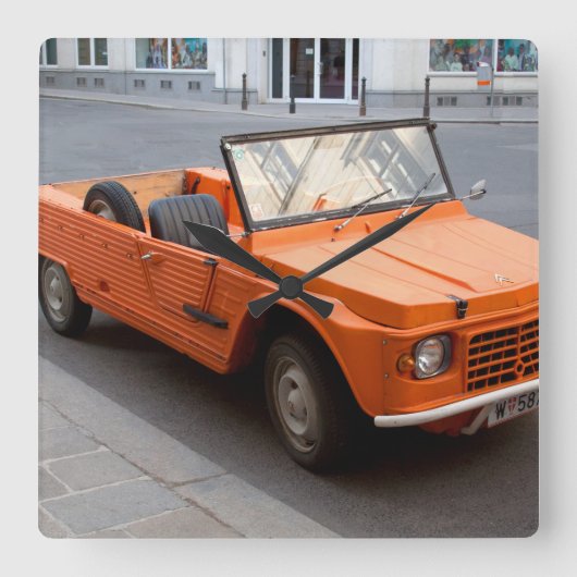 Horloge Carrée Citroen orange Mehari (Recto)