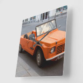 Horloge Carrée Citroen orange Mehari (Angle)