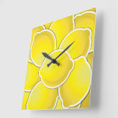 Horloge Carrée Citron funky (Angle)