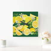 Horloge Carrée Citrons acides de Calabre (Maison)