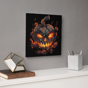 Horloge Carrée Citrouille pétrificateur