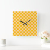 Horloge Carrée Citrus cream checkered board pattern (Maison)