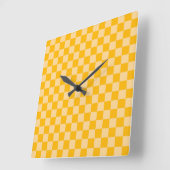 Horloge Carrée Citrus cream checkered board pattern (Angle)