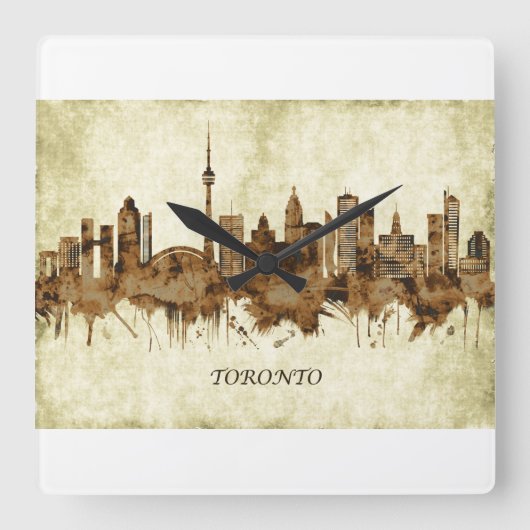 Horloge Carrée Cityscape de Toronto Canada (Recto)